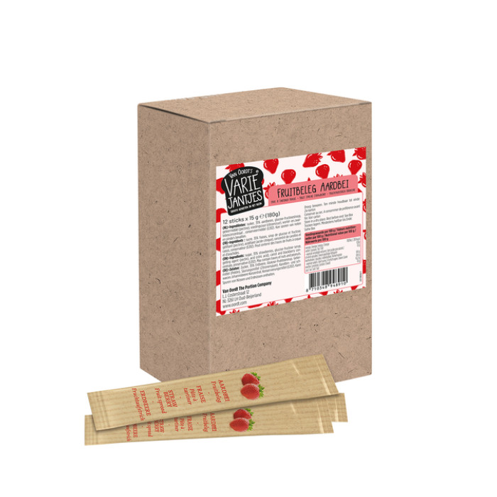 Fruitbeleg van Oordt VarieJantjes aardbeien 12x15 gram sticks