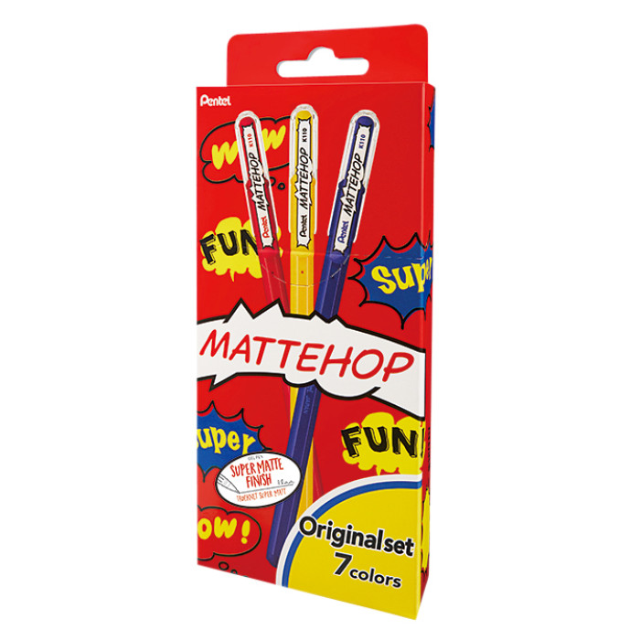 Gelschrijver Pentel K110 Mattehop  Fun Original M ass blister à 7st