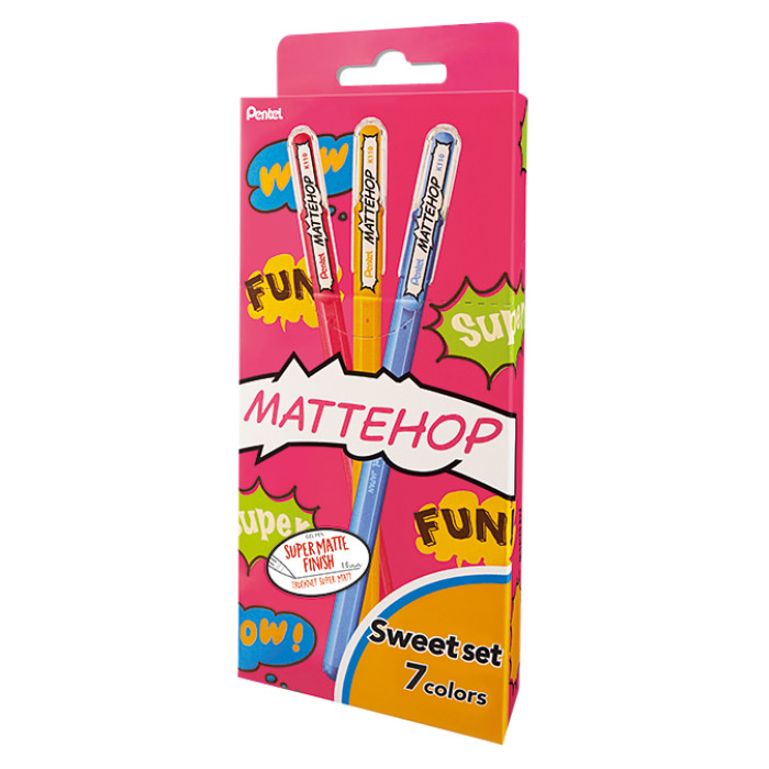 Gelschrijver Pentel K110 Mattehop Fun Sweet M assorti blister à 7st