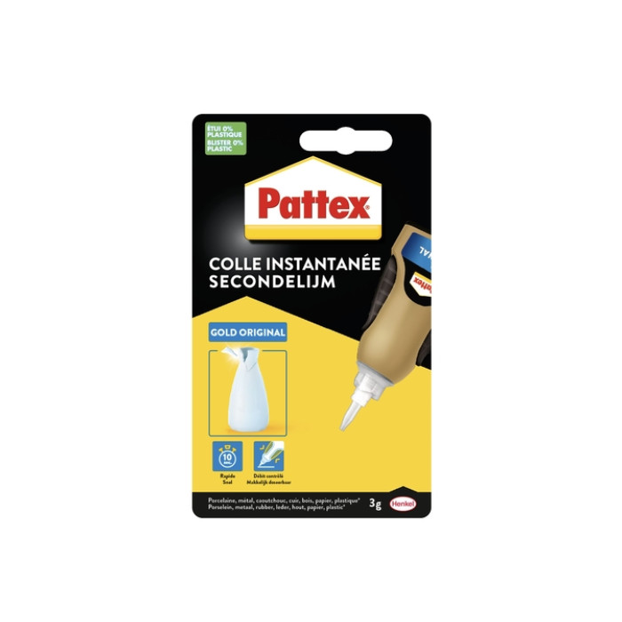 Secondelijm Pattex Gold original tube 3gram op blister