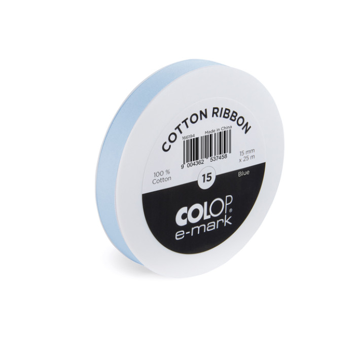 Lint Colop E-mark 15mmx25m blauw