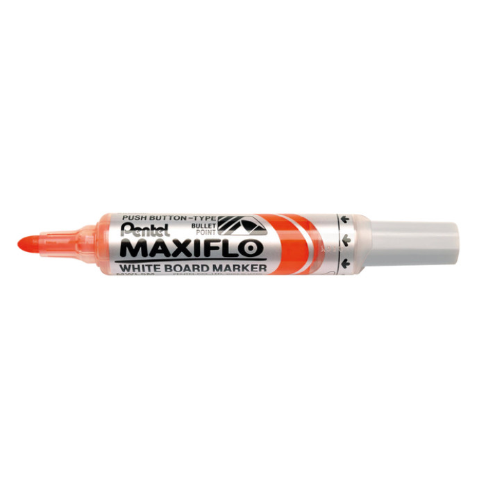 Whiteboardmarker Pentel MWL5M Maxiflo rond 3mm oranje