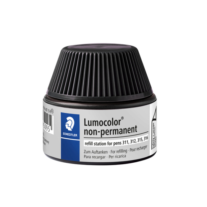 Viltstiftvulling Staedtler Lumocolor non-permanent 15ml zwart
