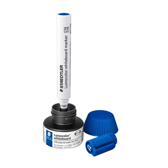 Viltstiftvulling Staedtler Lumocolor whiteboard 30ml blauw