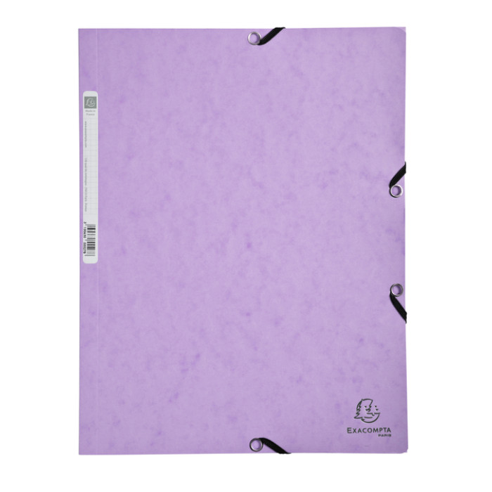 Elastomap Exacompta Aquarel A4 3 kleppen 400gr glanskarton lila