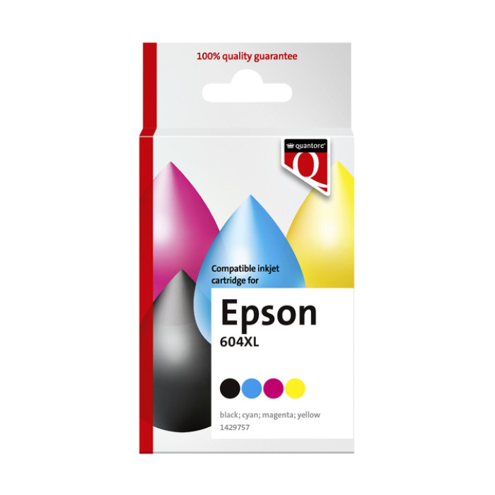 Inktcartridge Quantore alternatief tbv Epson 604XL T10H94 zwart + 3 kleuren