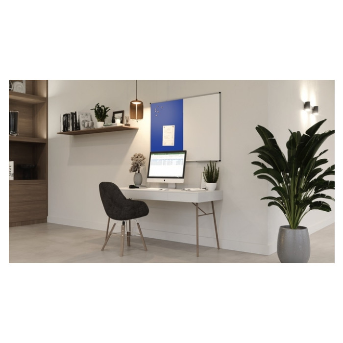 Combibord Legamaster UNITE blauw vilt-whiteboard 90x120cm