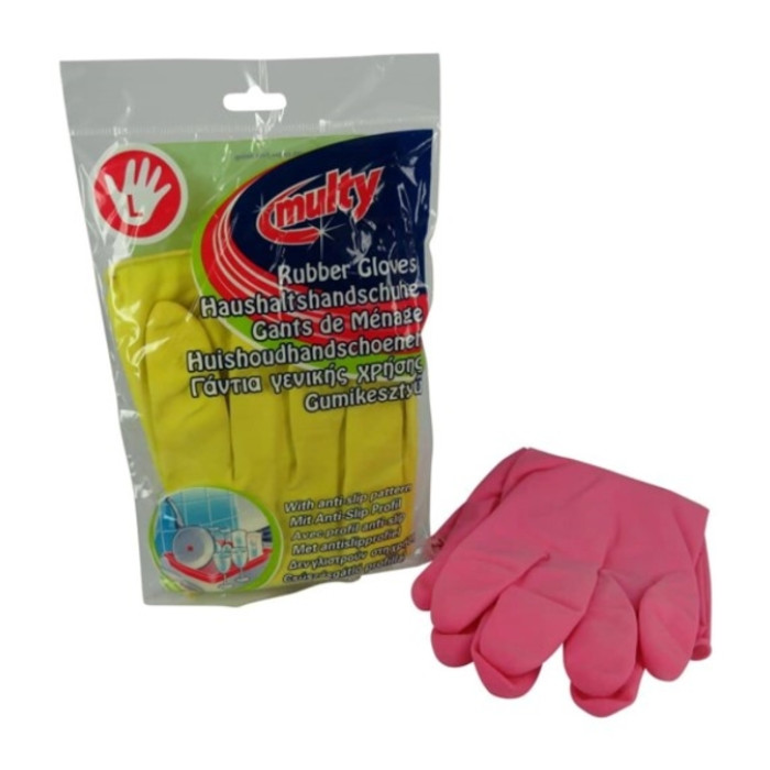 Huishoudhandschoen Multy latex Large assorti