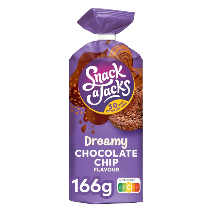 Rijstwafel Snack-a-Jacks chocololate chip pak 166 gram
