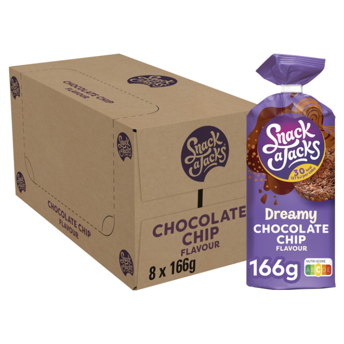 Rijstwafel Snack-a-Jacks chocololate chip pak 166 gram