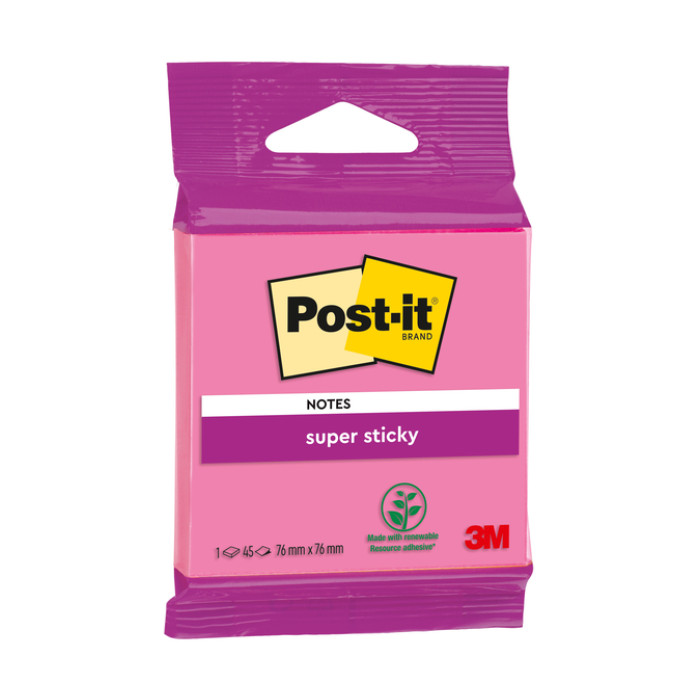 Memoblok 3M Post-it 6920 SS 76x76mm ass. kleur 45 vel