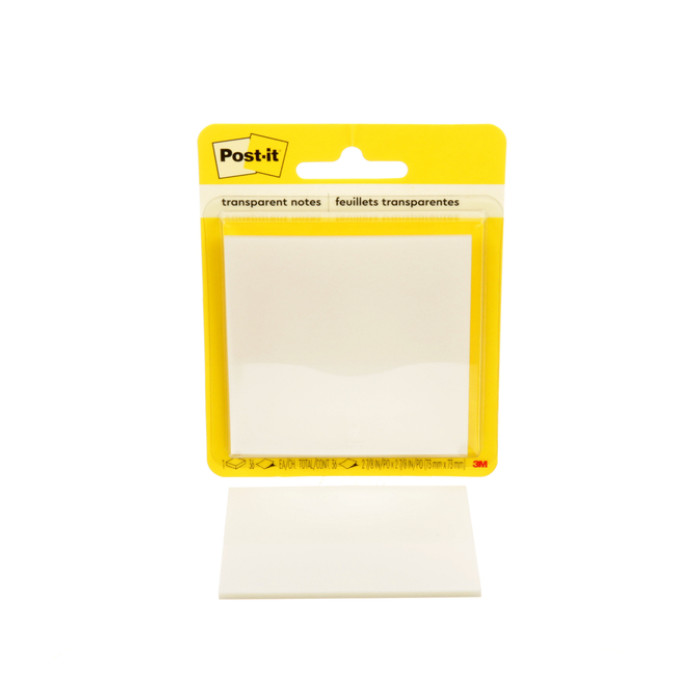 Memoblok Post-it 3M 73x73mm Transparant