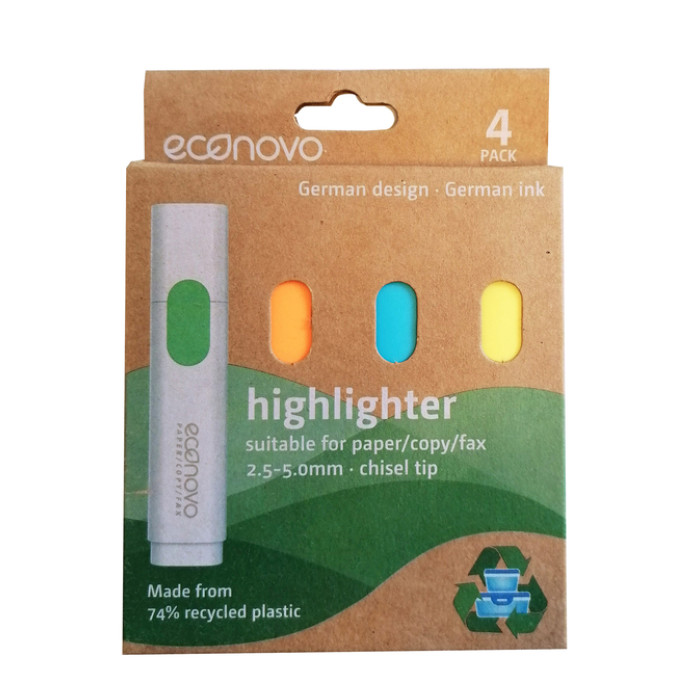 Markeerstift Econovo assorti blister à 4 stuks