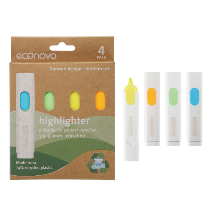 Markeerstift Econovo assorti blister à 4 stuks