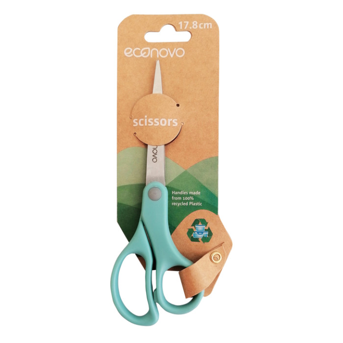 Schaar Econovo 178mm blauw blister à 1 stuk