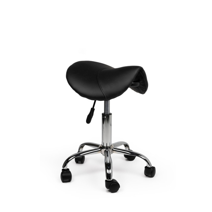 Zadelkruk Office laag harde wielen zw