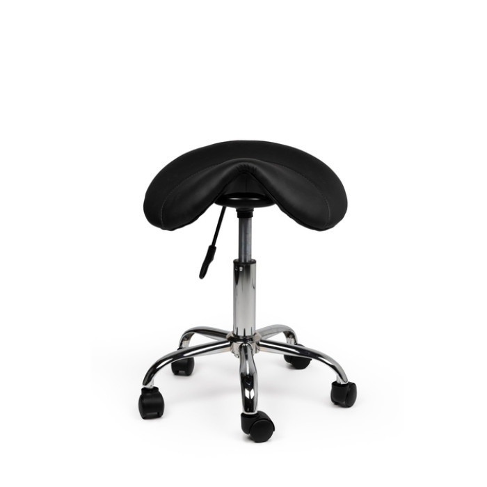 Zadelkruk Office laag harde wielen zw