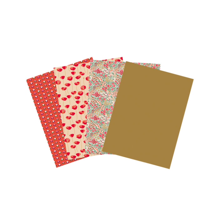 Hobbypapier Décopatch 30x40cm set à 4 vel thema Love is in the Meadow