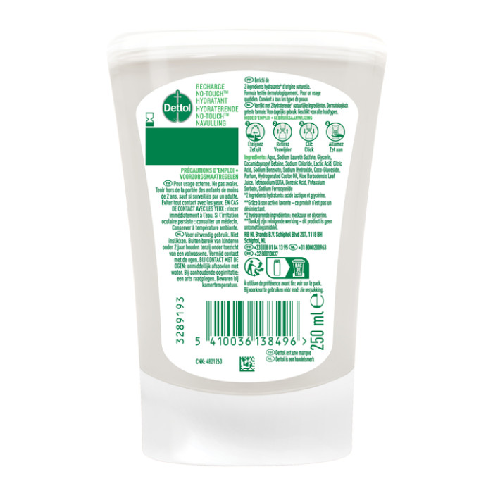 Handzeep Dettol Hydrating Aloe Vera antibacterieël 250ml refill No Touch