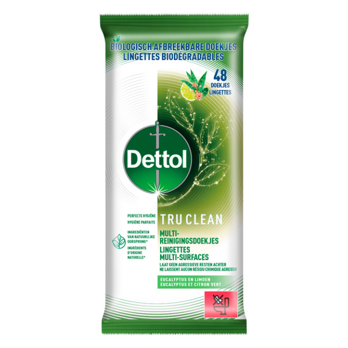 Reinigingsdoekjes Dettol TC Eucalyptus & Limoen 48 stuks