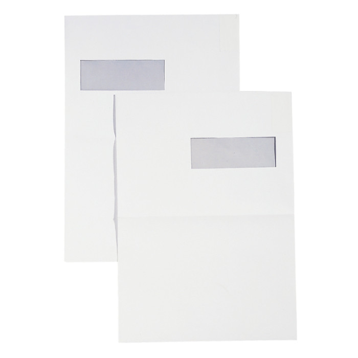 Envelop Hermes akte C4 229x324mm venster rechts 4x11cm zelfklevend wit doos à 250 stuks