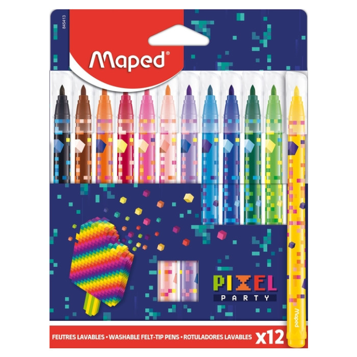 Viltstift Maped Pixel Party set à 12 kleuren