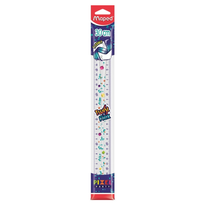 Liniaal Maped Pixel Party Twist 'n Flex 30cm transparant