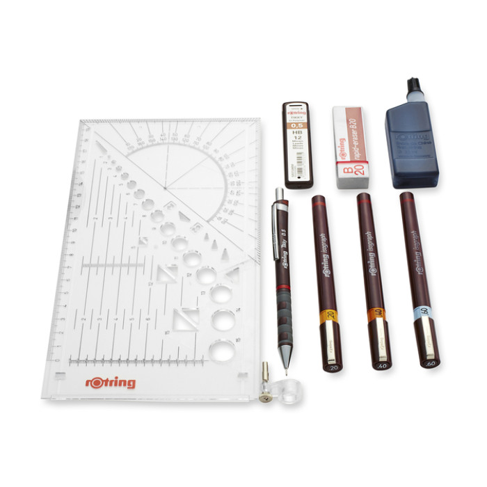 Tekenset rOtring Isograph 7-delig