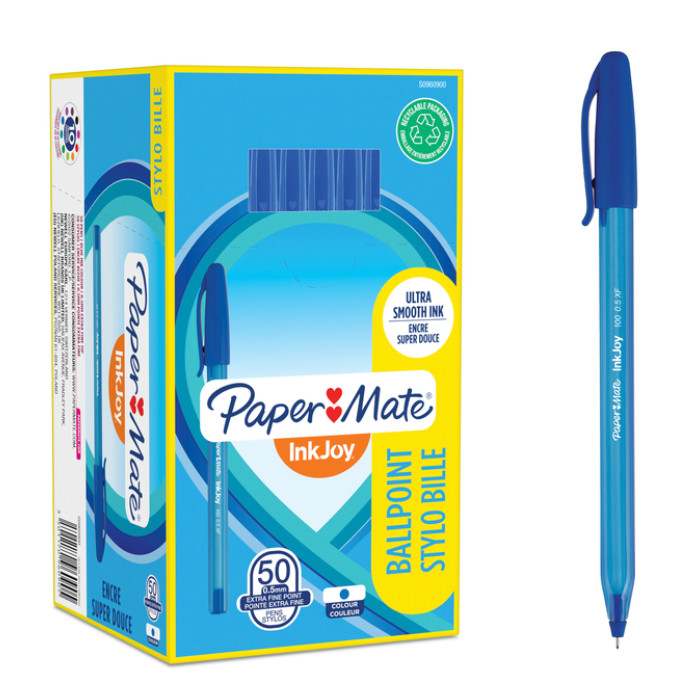 Balpen Paper Mate Inkjoy 100 fijn blauw