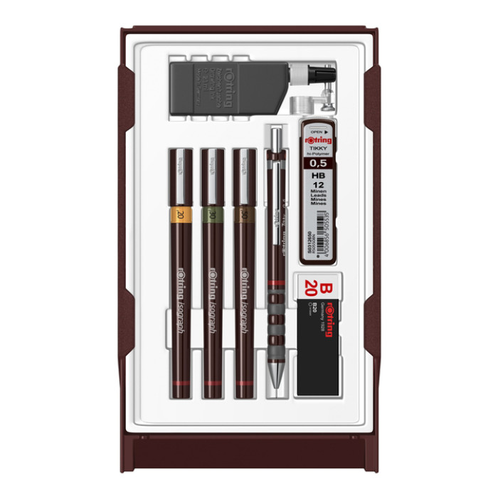 Tekenset rOtring Isograph college 0.2mm, 0.3mm en 0.5mm set à 3 stuks