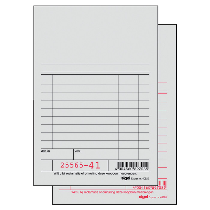 Kassablok Expres SI-40920 150x100mm 50x2vel
