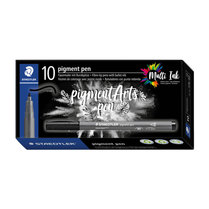 Fijnschrijver Staedtler PigmentArts Intens zwart