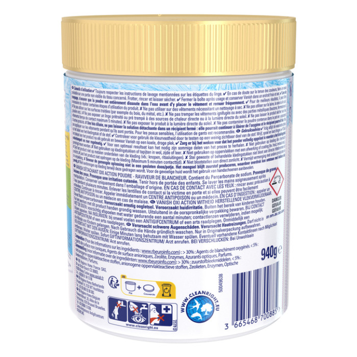 Wasbooster Vanish Oxi Action Whitening poeder 940g