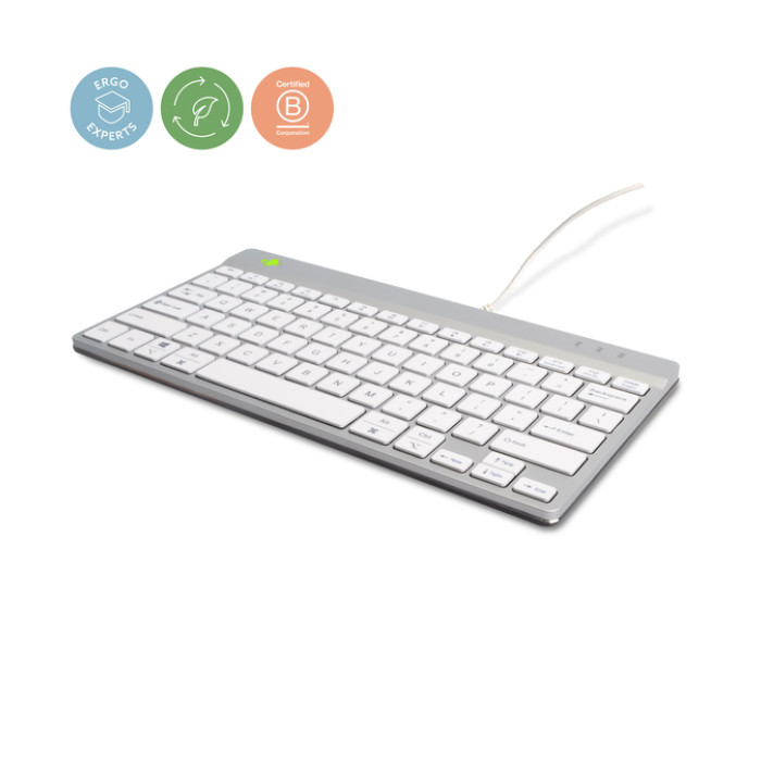 Toetsenbord R-Go Ergonomisch Compact Break bedraad QWERTY wit