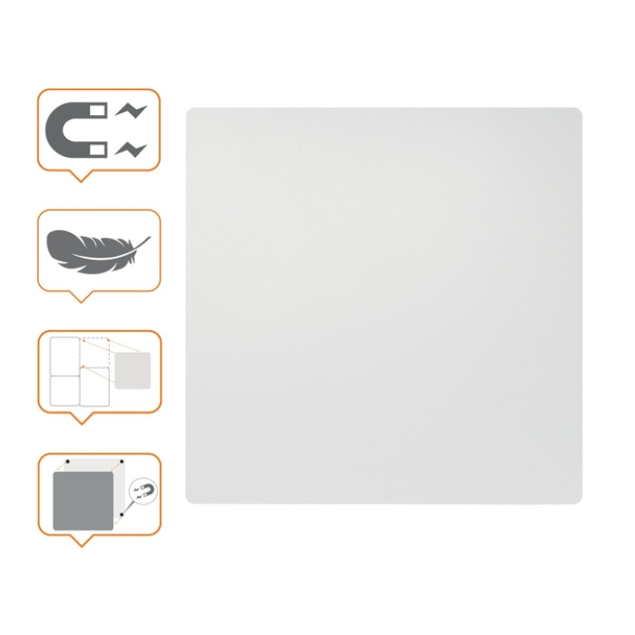 Whiteboard Nobo frameloos modulair 45x45cm