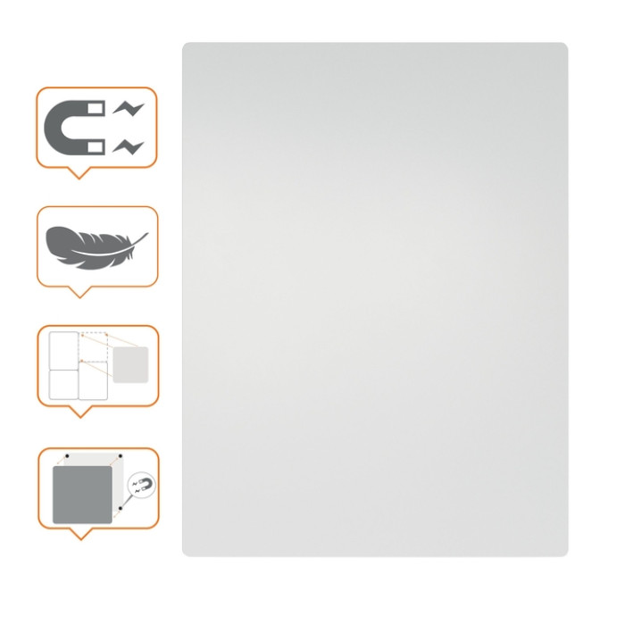 Whiteboard Nobo frameloos modulair magnetisch 60x45cm