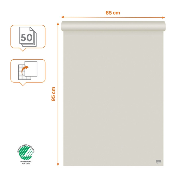 Flipoverpapier Nobo standaard 65x95cm dubbelzijdig plano 50vel