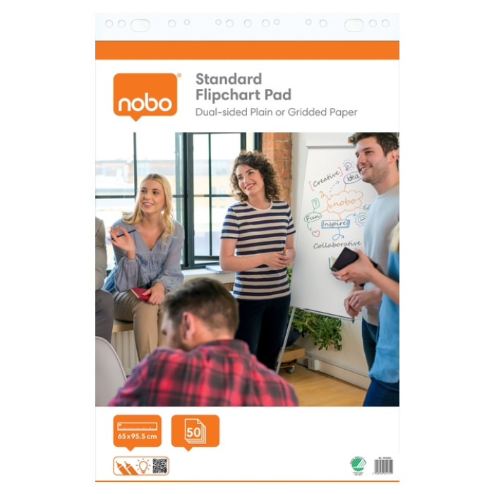 Flipoverpapier Nobo standaard 65x95cm dubbelzijdig plano 50vel