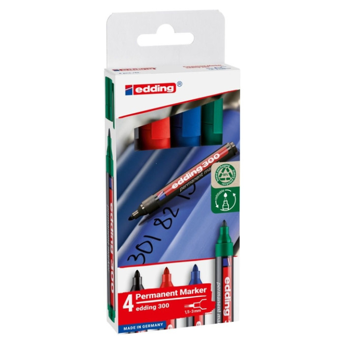 Viltstift edding 300 rond 1.5-3mm assorti 4 stuks