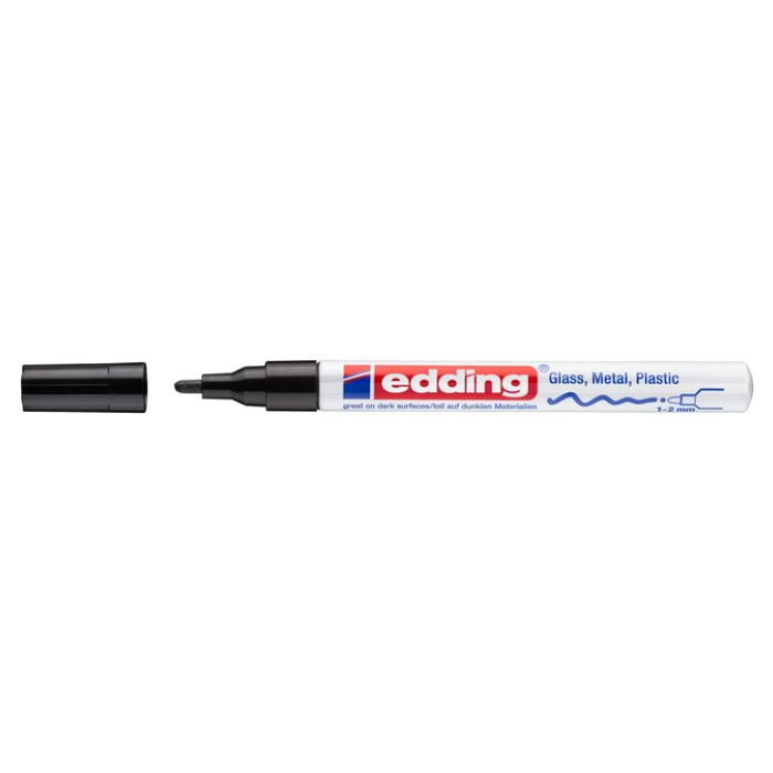 Paintmarker edding 751 op oliebasis 1-2mm creatief zwart