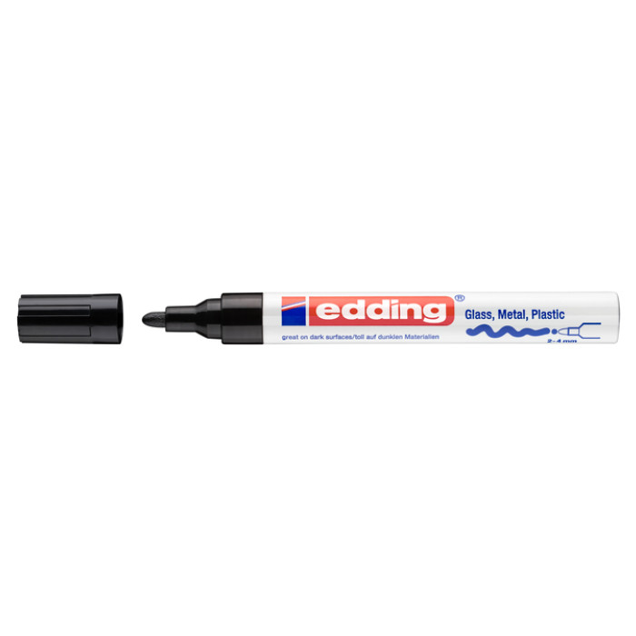 Paintmarker edding 750 op oliebasis 2-4mm creatief zwart