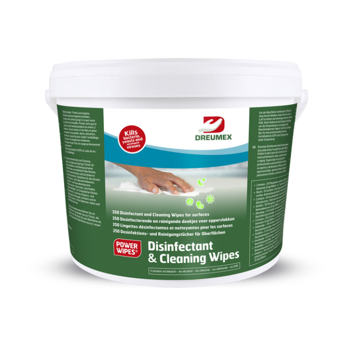 Desinfectiedoekjes Dreumex Disinfectant & Cleaning emmer 350 stuks wit