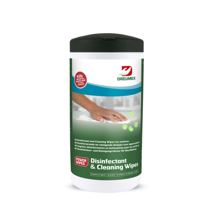 Desinfectiedoekjes Dreumex Disinfectant & Cleaning bus 80 stuks wit