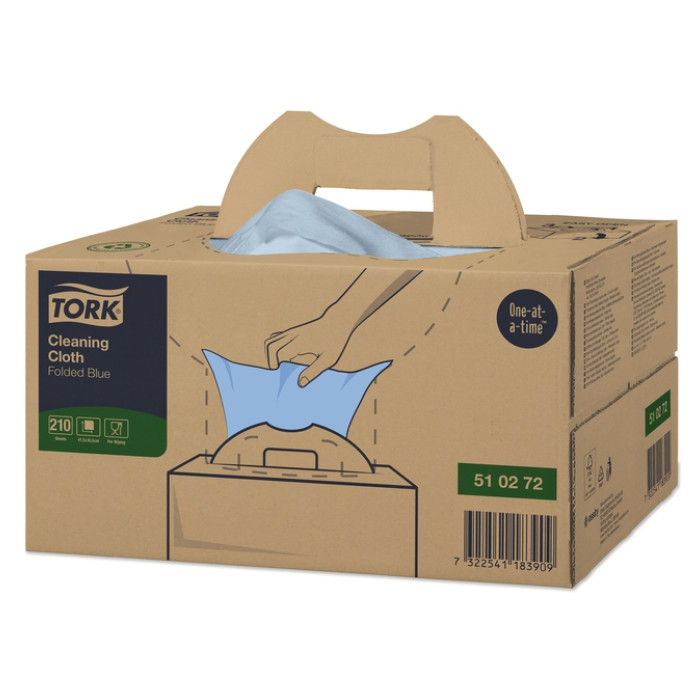 Reinigingsdoek Tork W7 Premium dispenserdoos 1-laags 210 vel blauw 510272