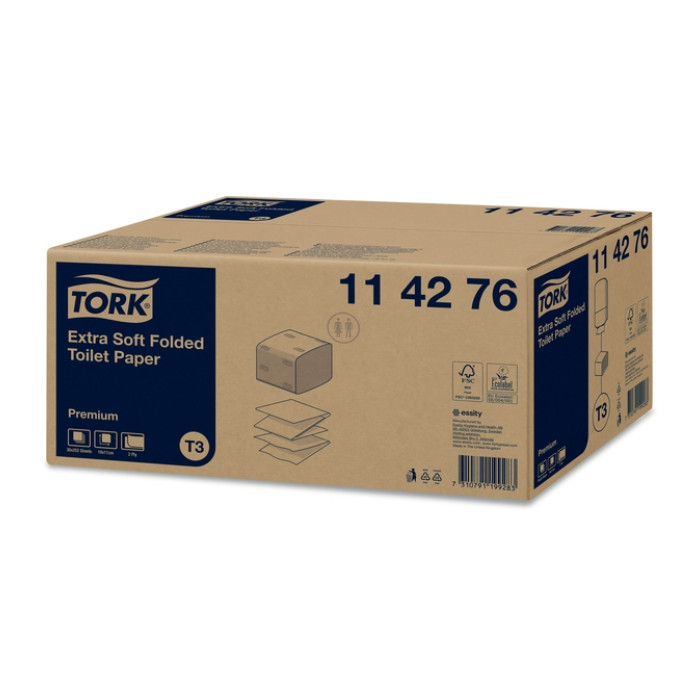 Toiletpapier Tork T3 Premium gevouwen 2-laags 110x190mm wit 114276