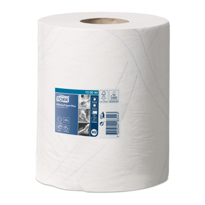 Poetspapier Tork M2 Plus Premium 2-laags 125m wit 130044