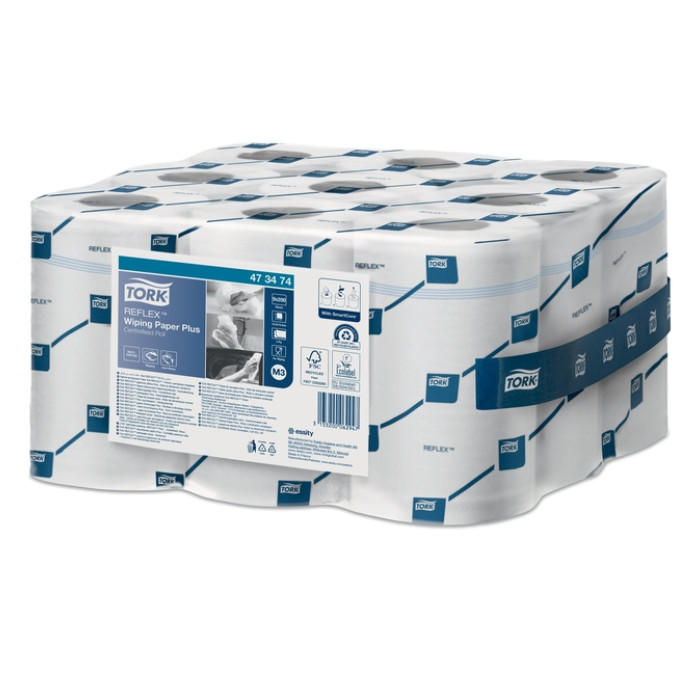 Poetspapier Tork M3 Reflex Plus Advanced 2-laags 200 vel wit 473474