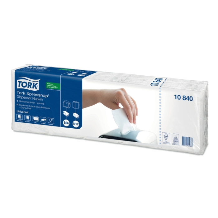Servet Tork N4 Xpressnap Universal 1/4 vouw 1-laags 213x330mm 1125 vel wit 10840