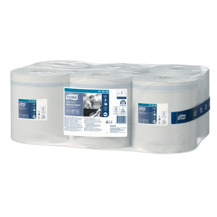 Poetspapier Tork M4 Reflex Advanced 1-laags 857 vel wit 473242
