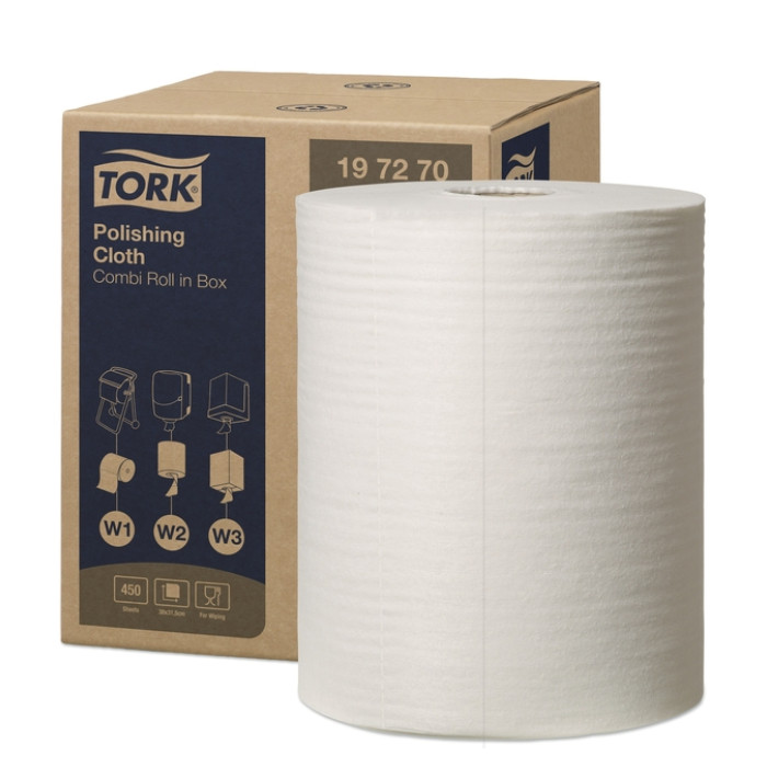 Reinigingsdoek Tork W1-W2-W3 Premium 1-laags 450 vel wit 197270
